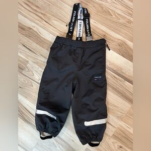 Polarn O. Pyret Kid’s Snow Pants Sweden Toddler 1-1.5 Ski Sport Black Suspender